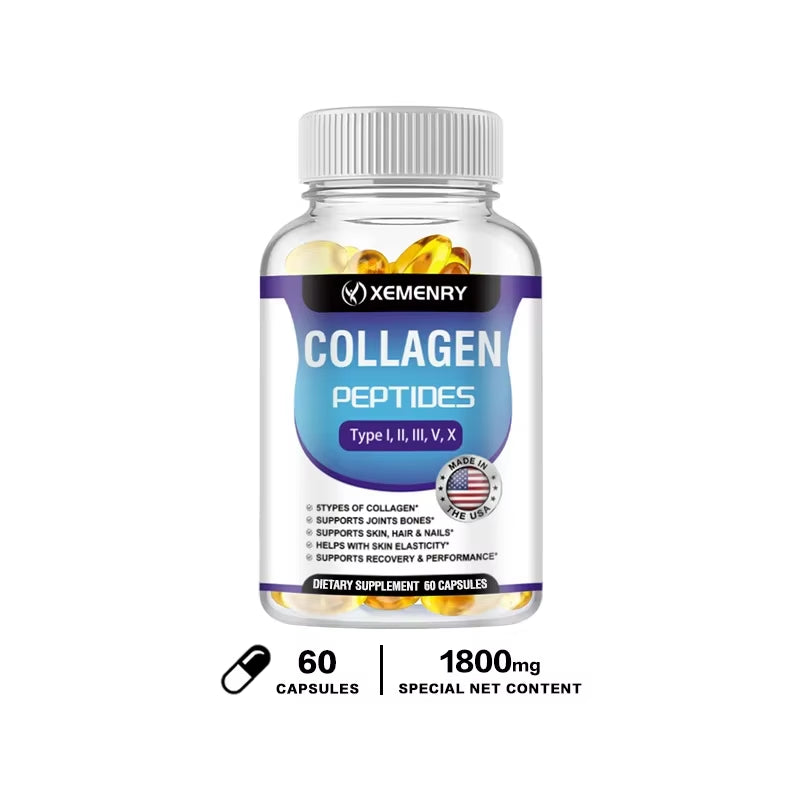 Collagen Peptides Capsules - Hair, Skin, Nails, Bones, Joint Health Support