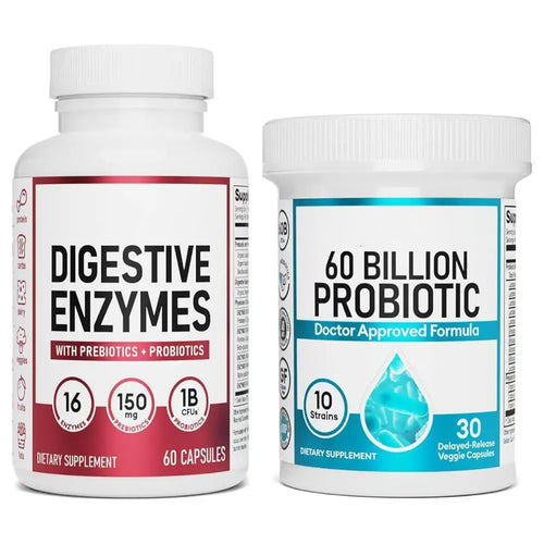 1 Set Digestive Enzymes & 60 Billion Probiotic Capsules Intestinal Balance , Improve Constipation , Eliminate Flatulence