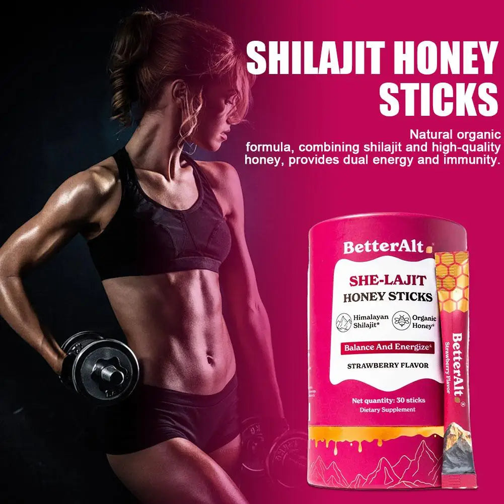 30Pack Women'S Shilajit Honey Sticks Energy Boosting & Immune Support Supplement with Himalayan Resin and Fruit Extract