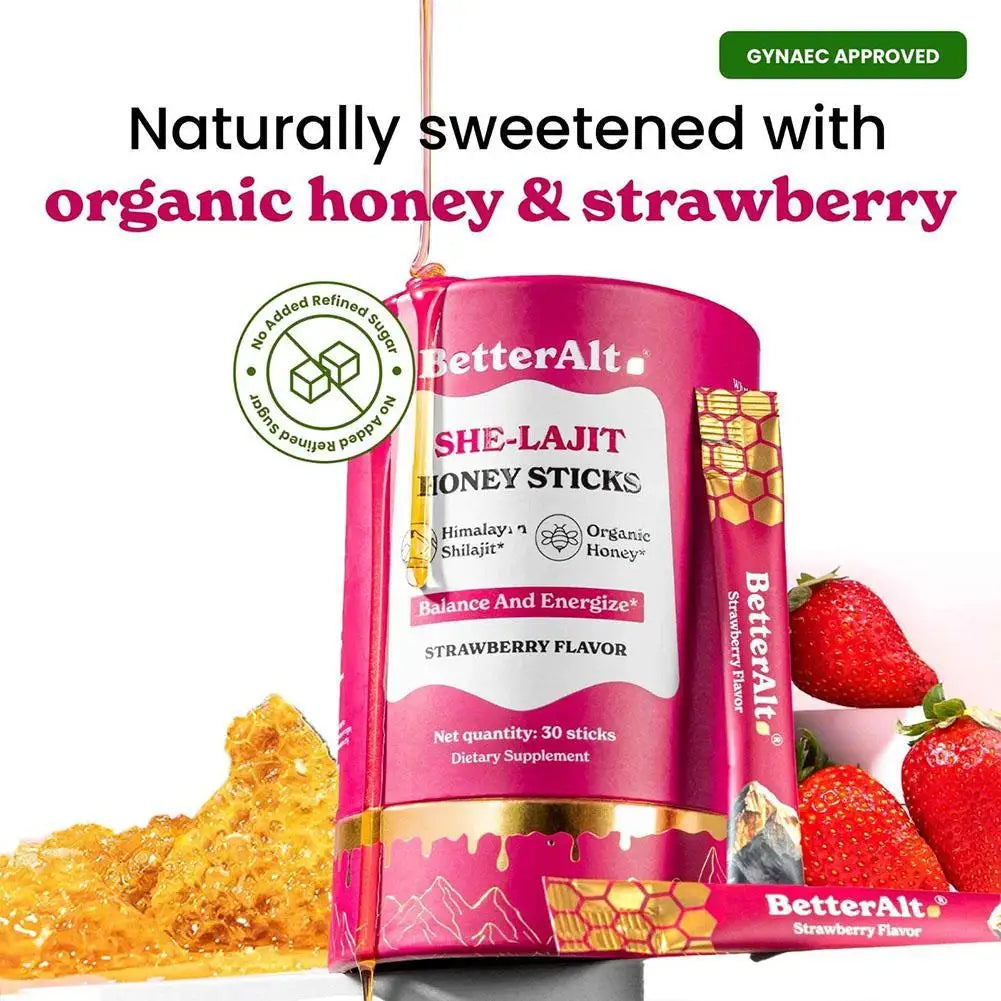 30Pack Women'S Shilajit Honey Sticks Energy Boosting & Immune Support Supplement with Himalayan Resin and Fruit Extract