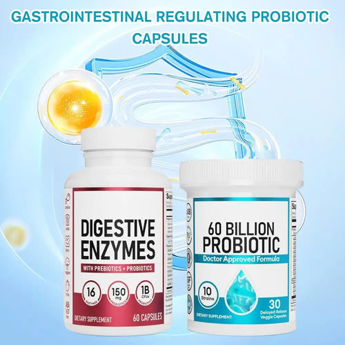 1 Set Digestive Enzymes & 60 Billion Probiotic Capsules Intestinal Balance , Improve Constipation , Eliminate Flatulence