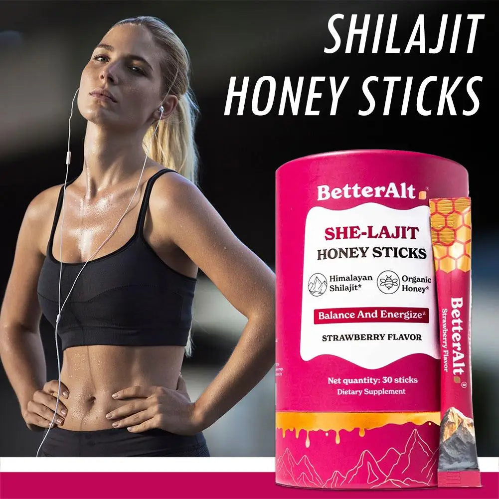 30Pack Women'S Shilajit Honey Sticks Energy Boosting & Immune Support Supplement with Himalayan Resin and Fruit Extract
