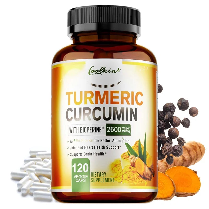 Turmeric Curcumin Capsules, Contains 95% Curcumin, Energy Supplement, Support Bone, Joint Health, Anti-Inflammatory, Antioxidant