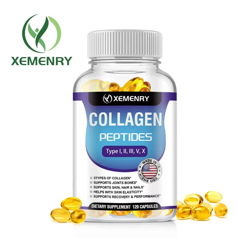 Collagen Peptides Capsules - Hair, Skin, Nails, Bones, Joint Health Support